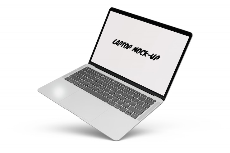 PSD mockup laptop terisolasi