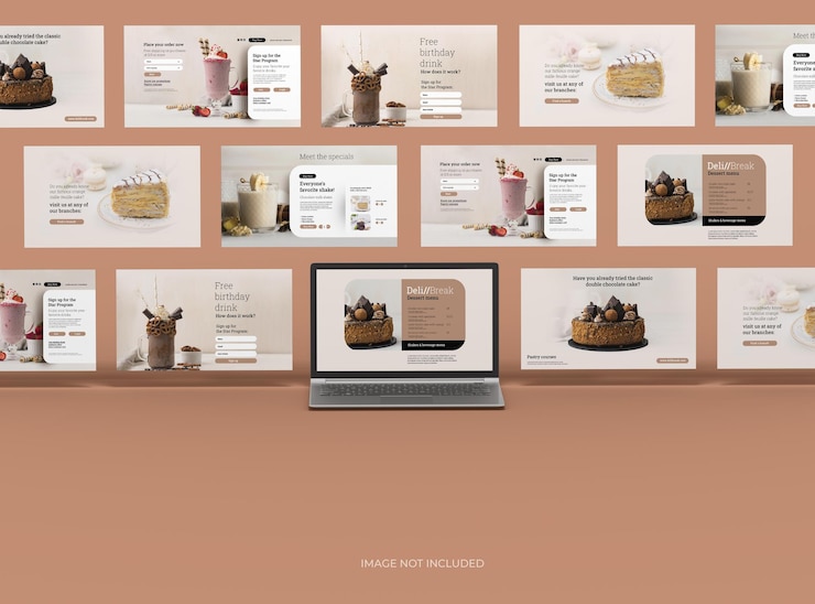 PSD mockup laptop yang bisa dikustomisasi dengan render 3d layar yang bisa diubah dan ditampilkan