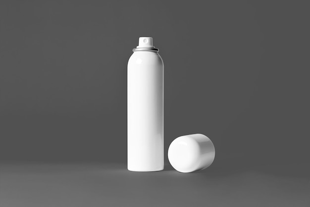 Mockup de una lata de aerosol blanco