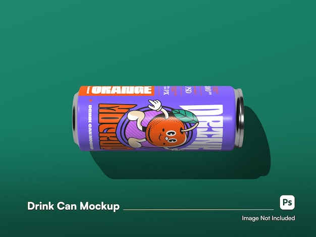 Mockup de una lata de bebidas moderna aislada vista delantera