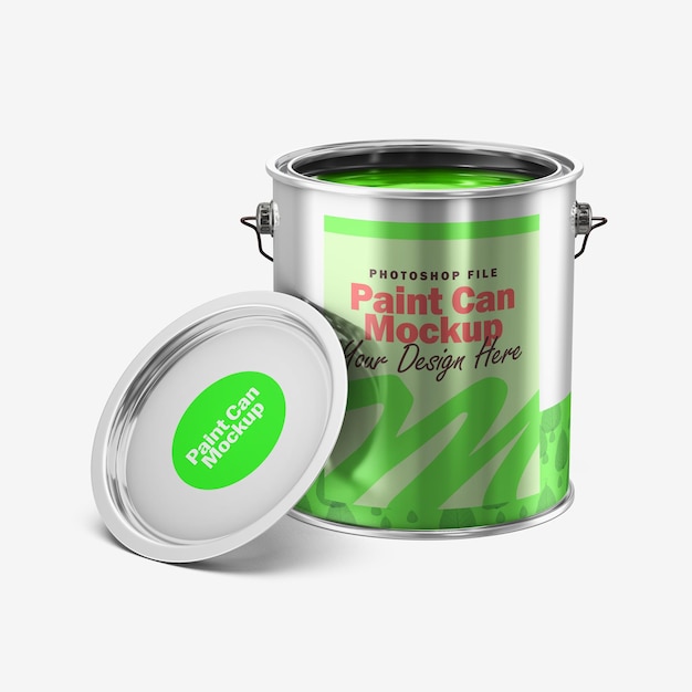 Mockup de una lata de pintura