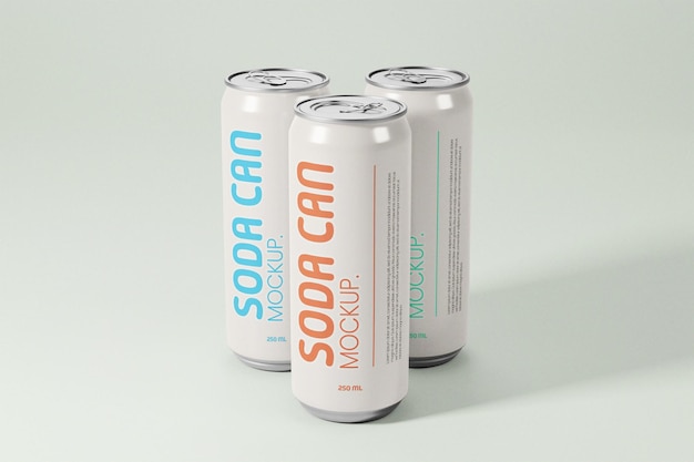 Mockup de lata de refresco para la vitrina del producto