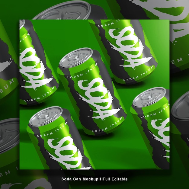 Mockup de lata de refresco