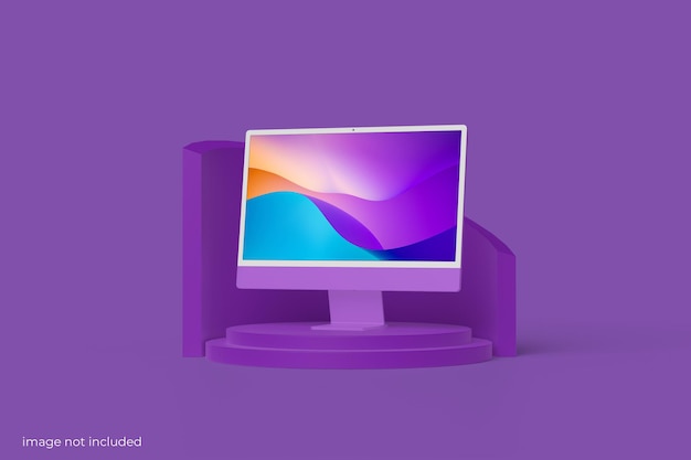 Mockup layar desktop PC minimalis