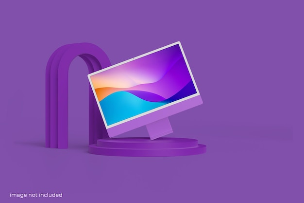 Mockup layar desktop PC minimalis