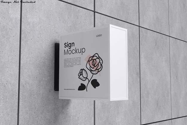 Mockup de un letrero colgante en la pared