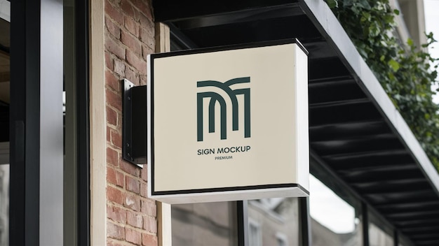 Mockup de letrero cuadrado mínimo de PSD para una empresa de negocios
