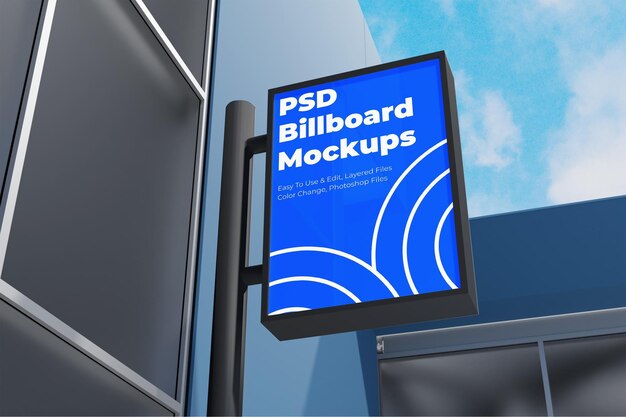 PSD mockup de un letrero publicitario