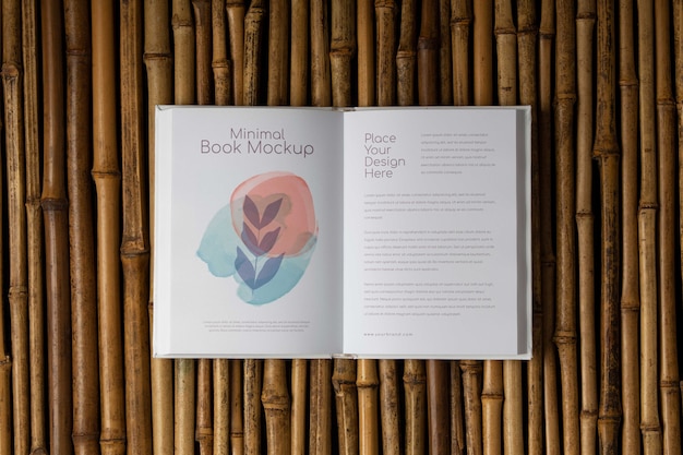 Mockup de libro con diseño minimalista