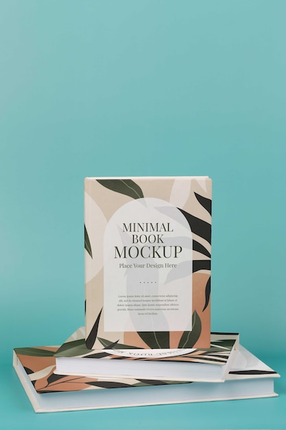 Mockup de libro con diseño minimalista