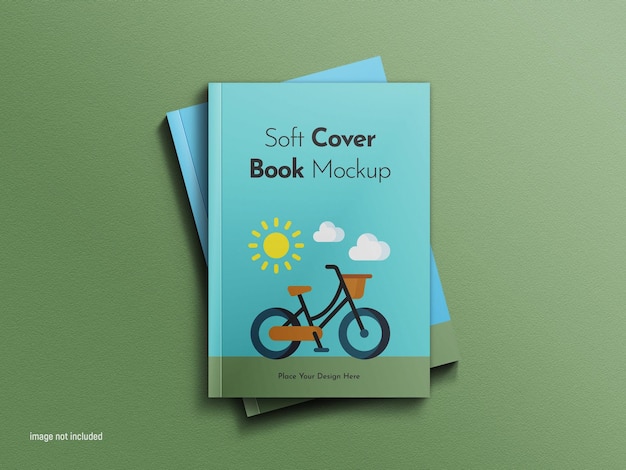 Mockup de libro de portada blanda psd realista