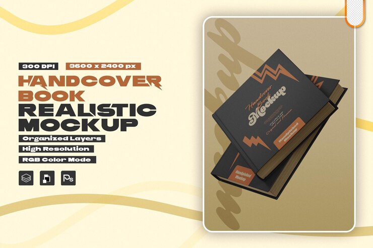 PSD mockup de un libro de portada en formato psd