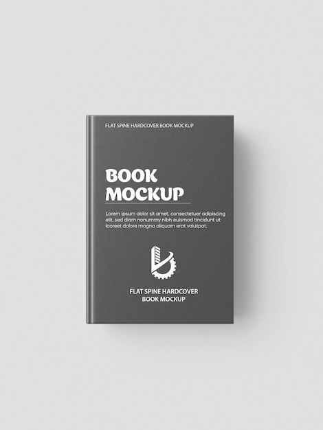 Mockup de un libro de tapa dura de columna plana