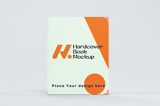 Mockup de libro de tapa dura renderizado en 3D vista delantera