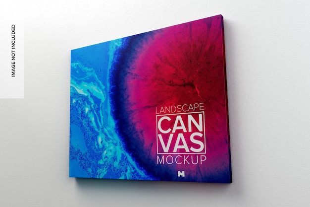 Mockup de lienzo colgado en la pared