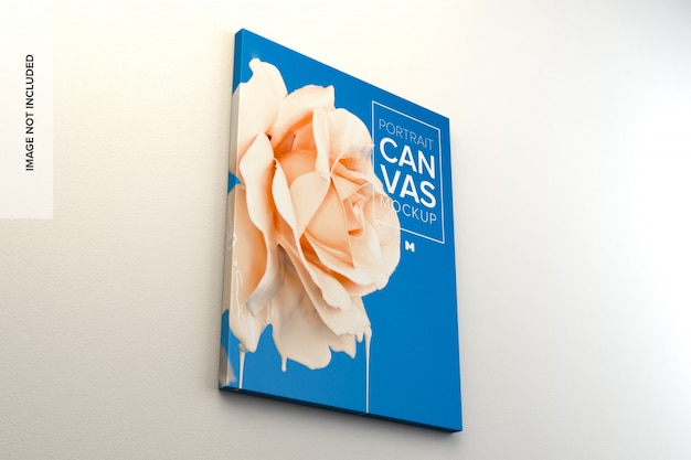 Mockup de lienzo colgado en la pared