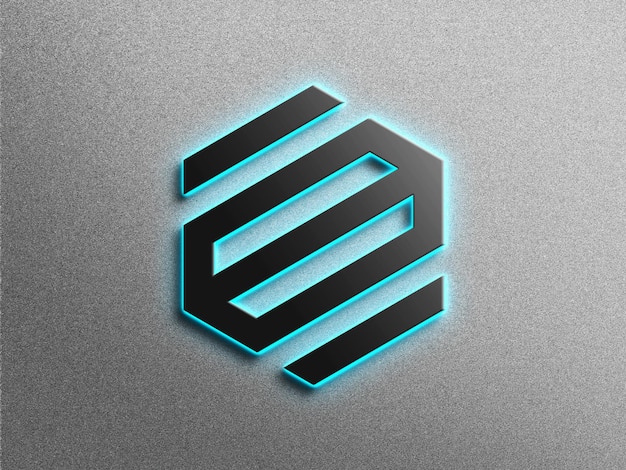 Mockup logo 3D con effetto neon