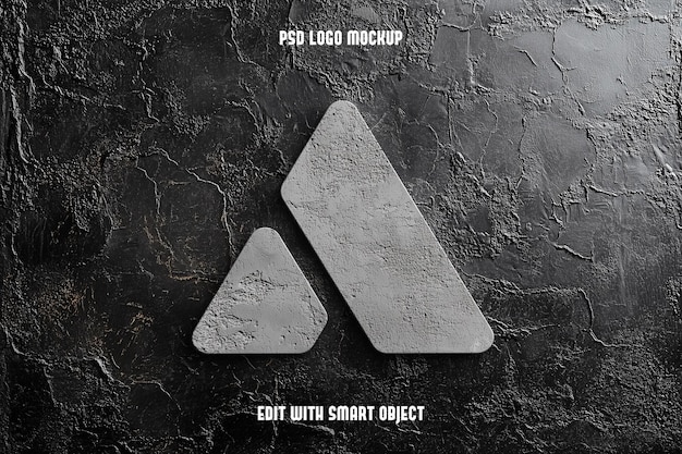 Mockup de logo 3D pourpre sur fond en cuir