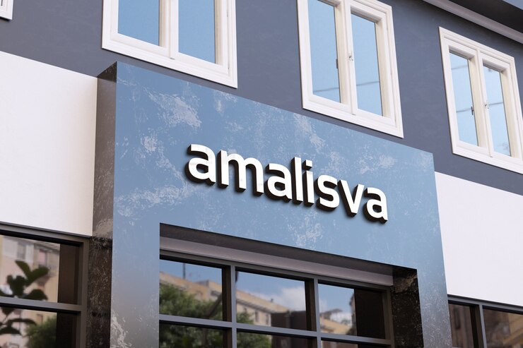 Mockup logo 3d sulla parete di marmo di un edificio