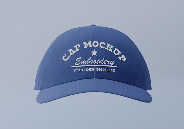 Mockup de logo bordado e insignia en gorra