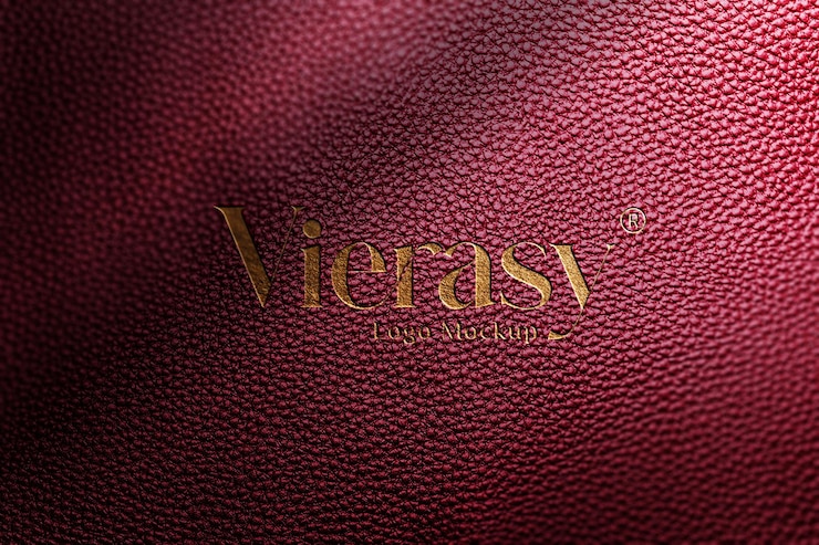 Mockup logo Dobossed Texture dorata