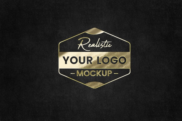 Mockup de logo con efecto dorado