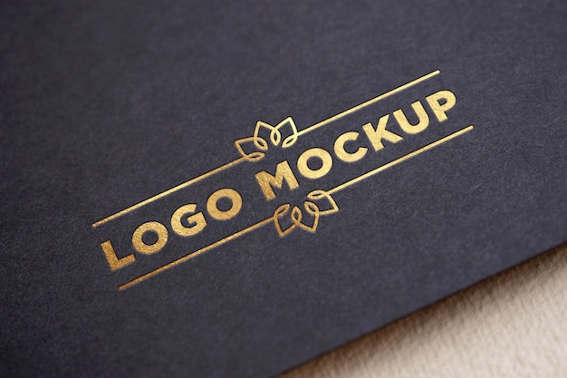 Mockup logo effetto testo oro