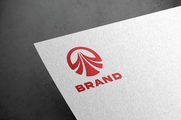 Mockup logo in rilievo rosso