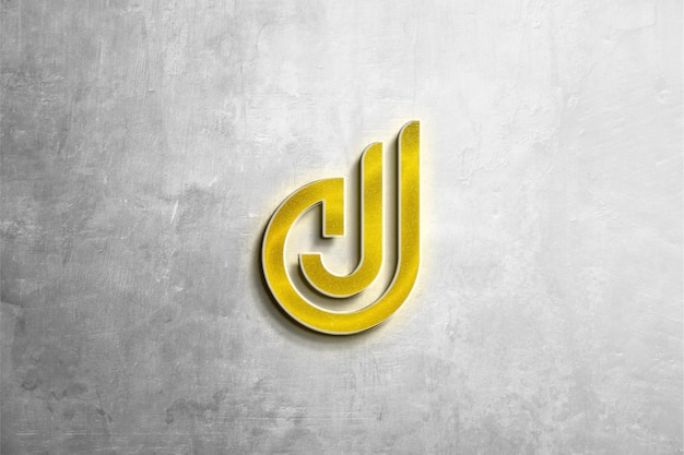Mockup logo in rilievo sul muro