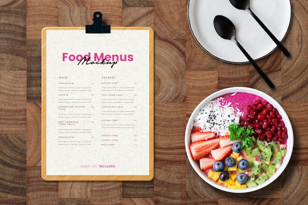 mockup logo menu cibo psd