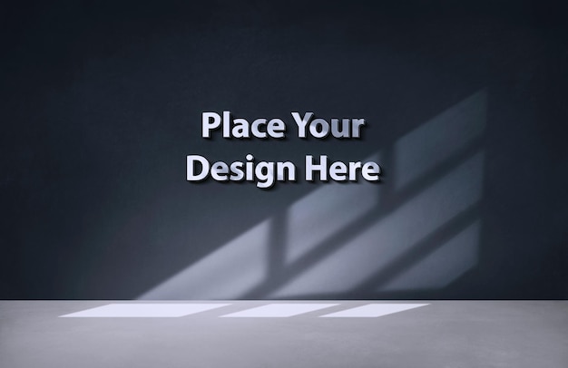 Mockup de logo métallique 3D avec fond de fenêtre noire par GraphicsFamily