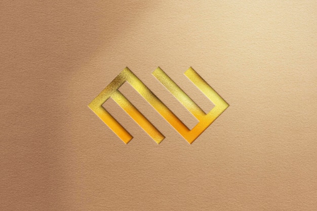 Mockup logo oro su sfondo strutturato