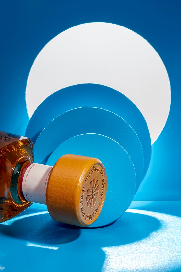 PSD mockup logo pada tutup botol