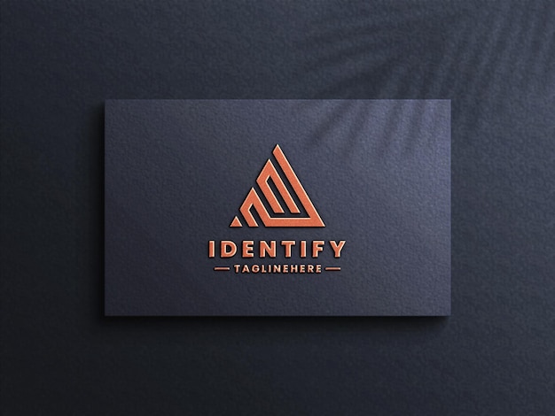 Mockup de logo en relieve psd en cobre para empresa