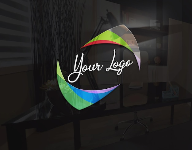 mockup logo specchiato da scrivania