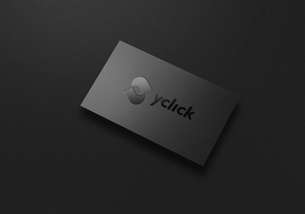 Mockup logo spot uv con biglietto da visita