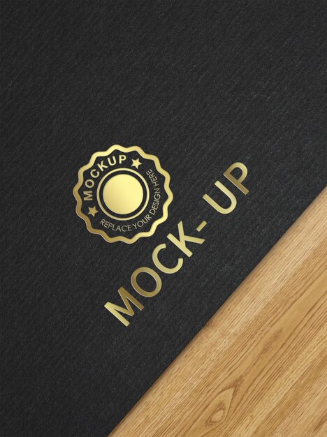 Mockup logo su carta nera