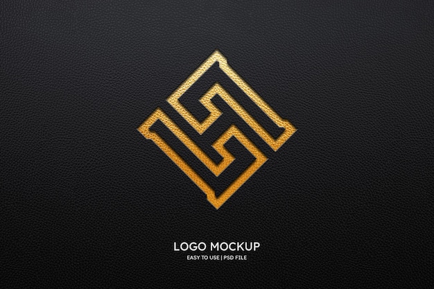 Mockup logo su pelle nera