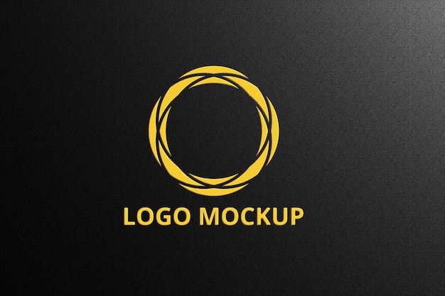 Mockup logo su tessuto nero