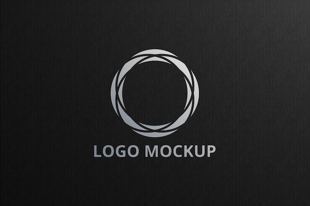 Mockup logo su tessuto nero