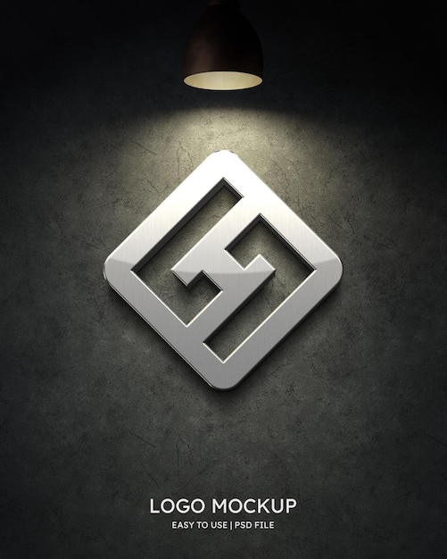 Mockup logo sulla parete grigia