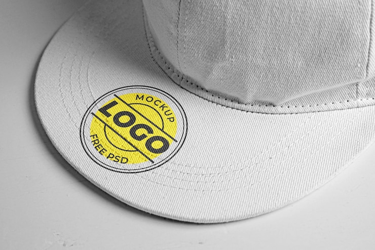PSD mockup logo topi putih