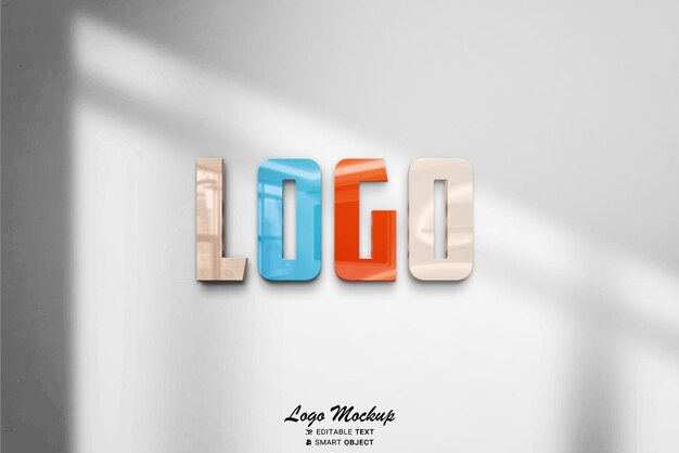 Mockup de logotipo en 3D de colores