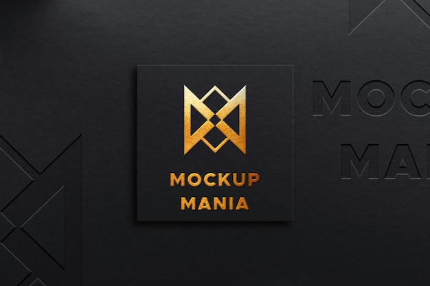 Mockup de logotipo 3D PSD Mockup Minimal de logotipo Mockup Mockup PSD 3D Mock up Mockup plateado y dorado