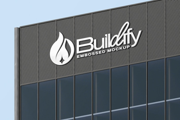Mockup de logotipo 3D en relieve realista para la marca