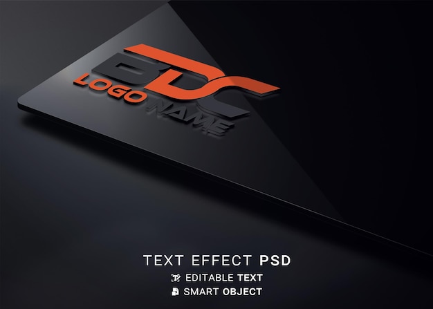 PSD mockup de logotipo en 3d