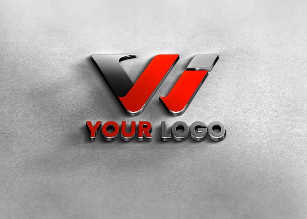 Mockup del logotipo de efecto de acero