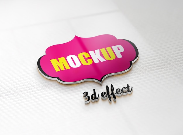 Mockup del logotipo del efecto de textura