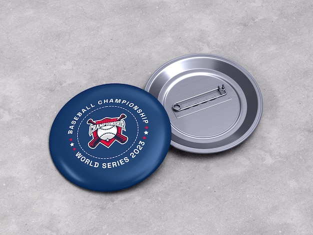 Mockup del logotipo de la insignia de pin brillante