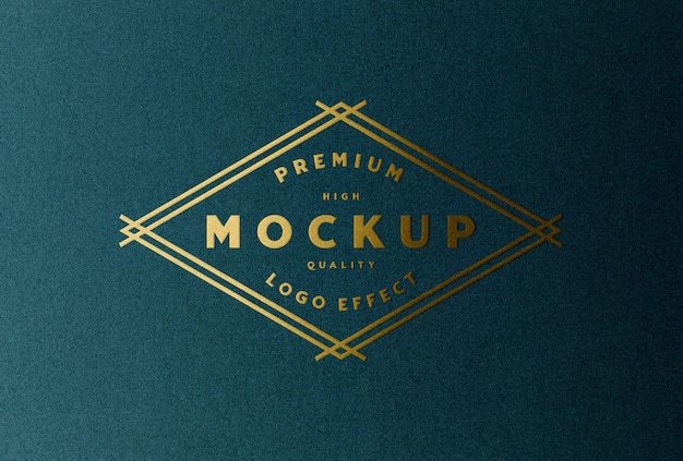 Mockup del logotipo de la lámina de oro Luxe Green Paper